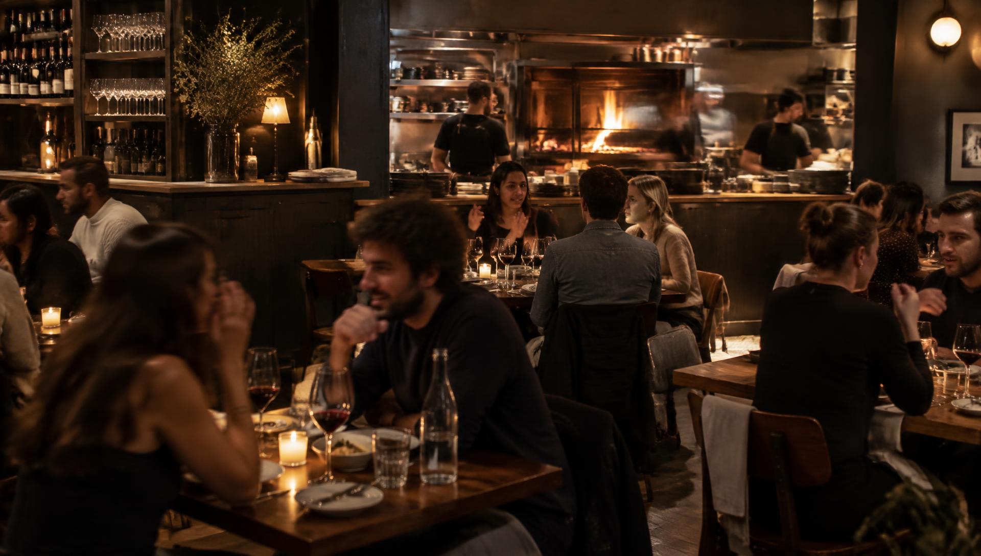 The intimate bitez.io dining room during late service